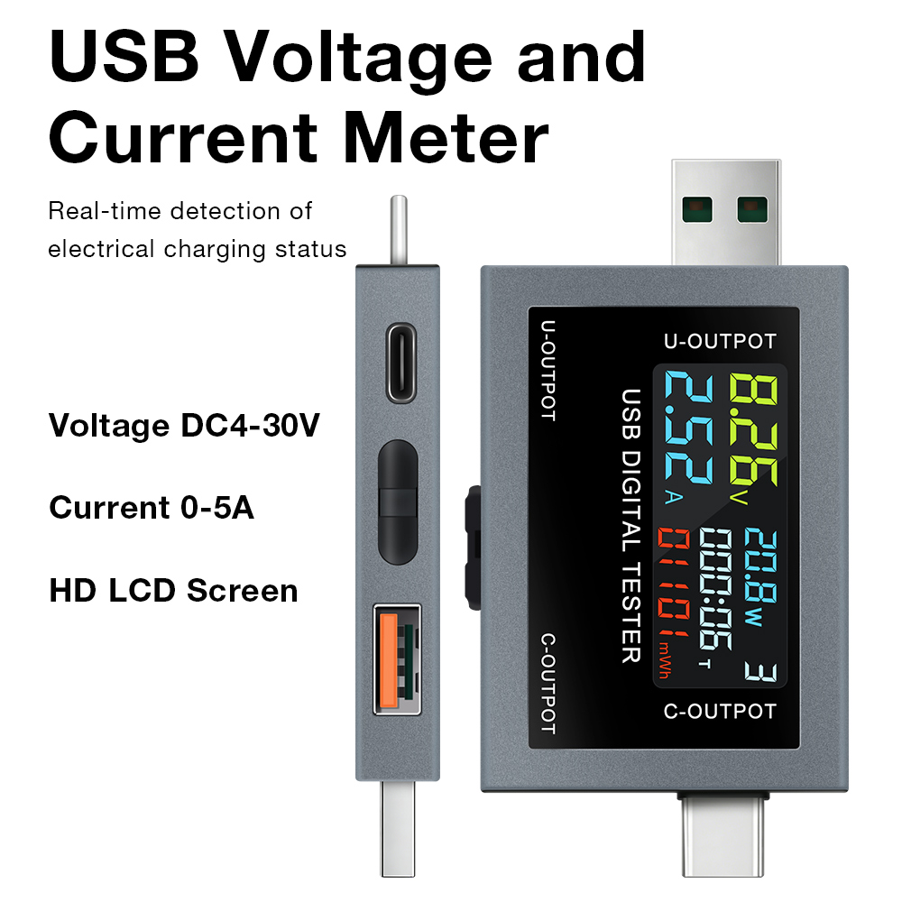 Power Supply Tester - USB Type-C เครื่องทดสอบการชาร์จ DC 4.5-50V 0-8A
